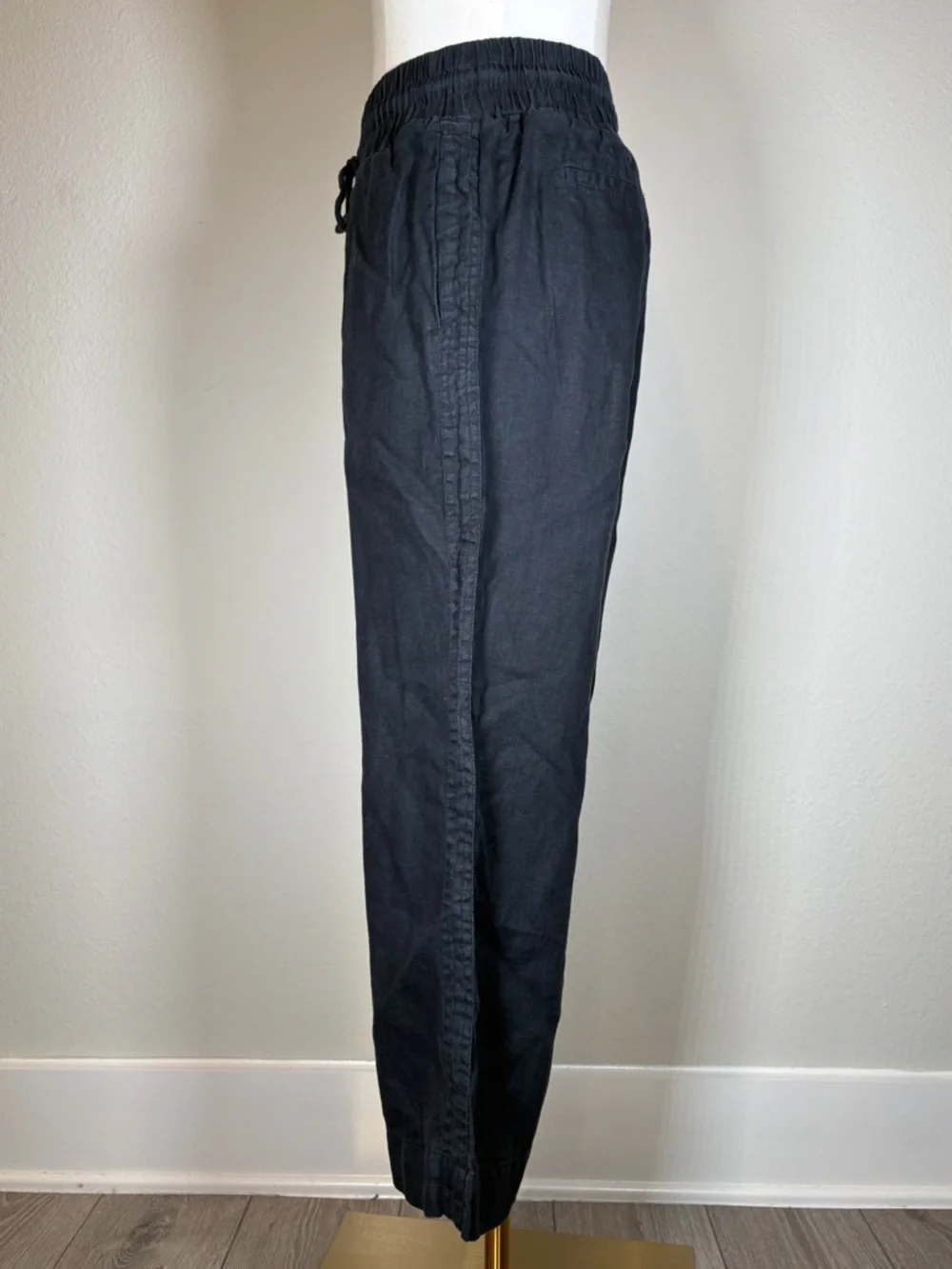 Quince Black 100% European Linen Wide-Leg Pants Size Small - Picture 3 of 9